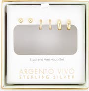 ARGENTO VIVO Pack of 3 Assorted Stud & Hoop Earrings