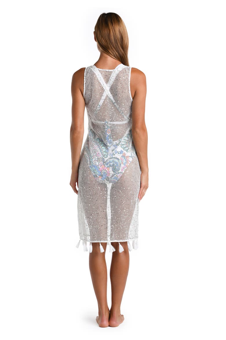Shine Open Stitch Cover-Up Dress, Alternate, color, WHITE