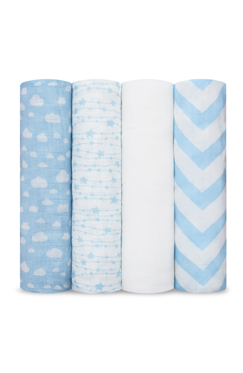 Muslin Swaddle Blankets, 4 Pack
