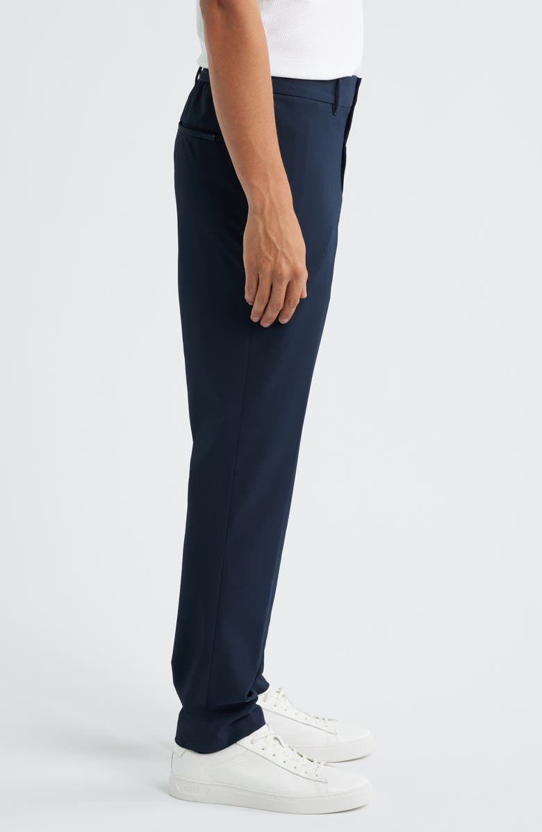BOSS Genius Slim Fit Flat Front Twill Pants, Alternate, color, Dark Blue