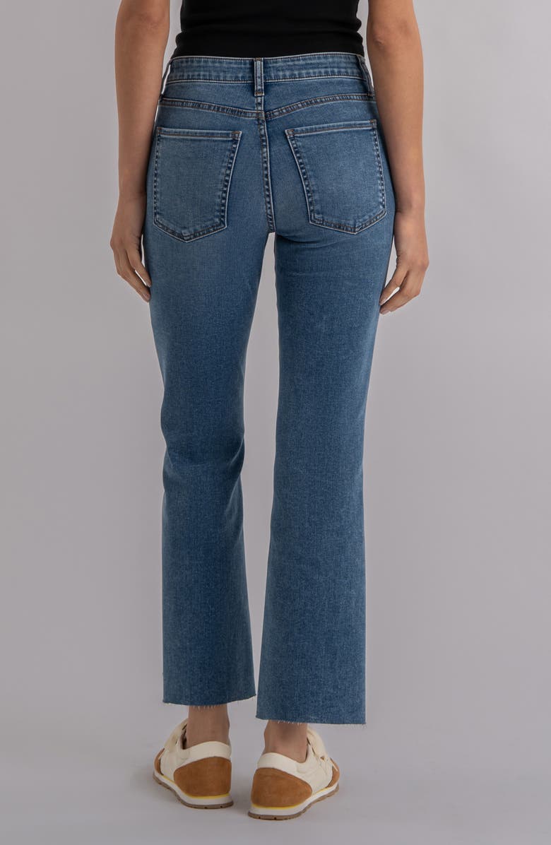KUT from the Kloth Kelsey Raw Hem High Waist Kick Flare Jeans, Alternate, color, Excitement
