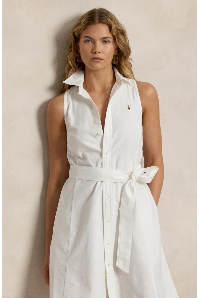 white oxford shirt dress BSR White Oxford Collared Mini Shirt Dress