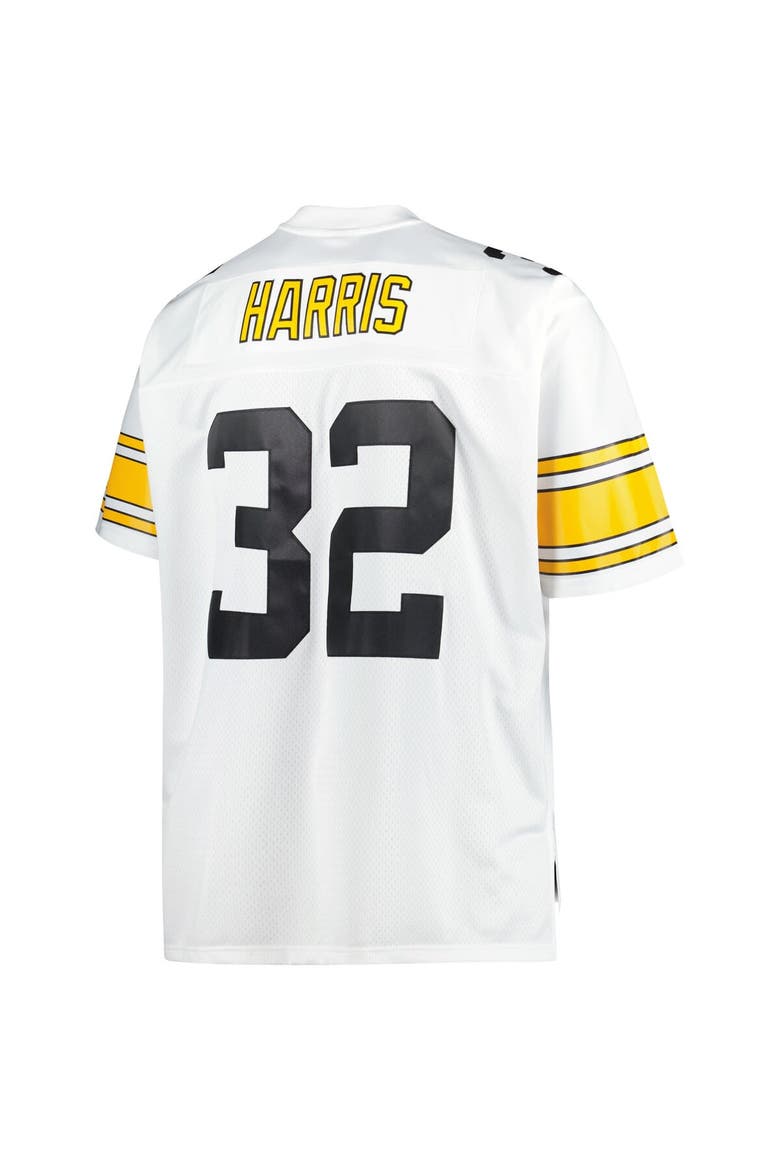 Men's Mitchell & Ness Franco Harris White Pittsburgh Steelers Big & Tall 1976 Retired Player Replica Jersey, Alternate, color, White