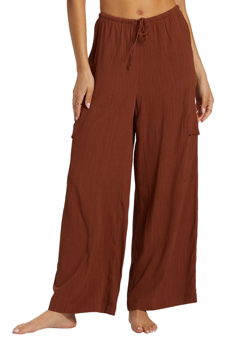 Beach Babe Wide Leg Cargo Pants, Main, color, TOASTED COCONUT