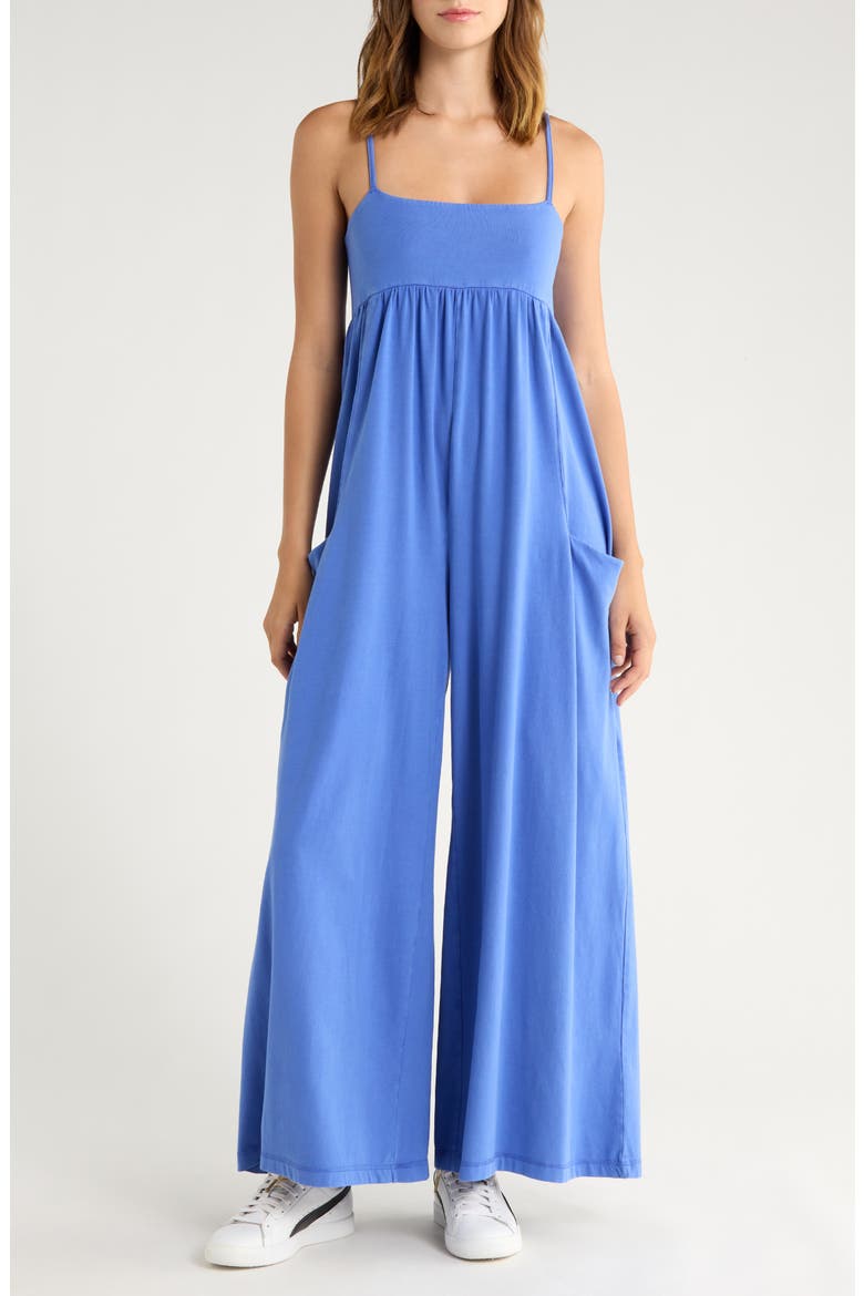FP Movement Hot Shot Strappy Stretch Cotton Jumpsuit, Main, color, PULSE