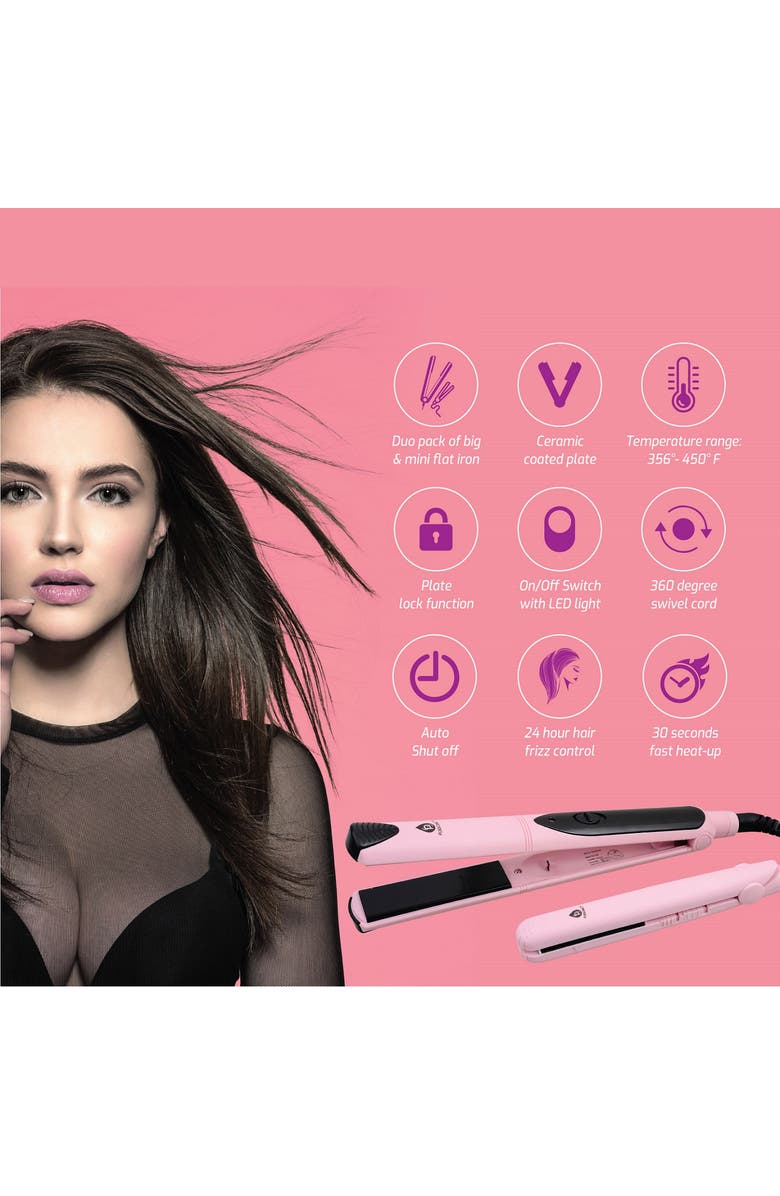 PURSONIC Professional Hair Styling Trio Triple Barrel Curler, One-Step Volumizer & Flat Iron Duo Pack, Alternate, color, Black