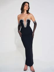 Miss Circle Ivanna Crystal Embellished Maxi Dress