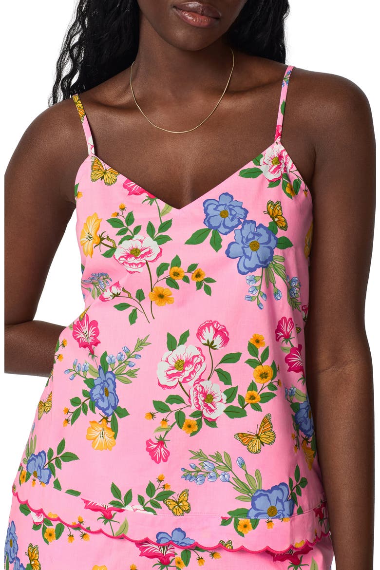 Print Organic Cotton Poplin Short Pajamas, Alternate, color, BUTTERFLY GARDEN