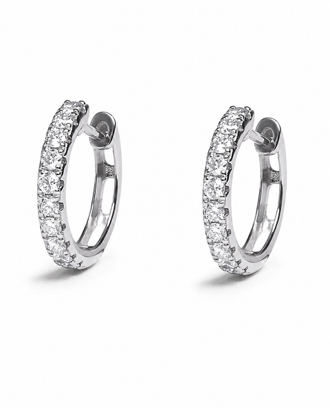 White Bold Diamond Huggies