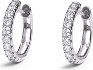 ZARUX White Bold Diamond Huggies