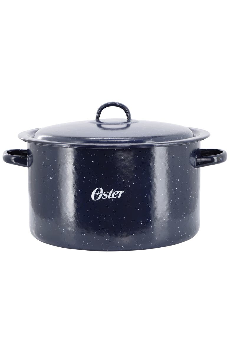 OSTER Castillo 11 Quart Enamel on Steel Stock Pot with Lid, Main, color, Blue