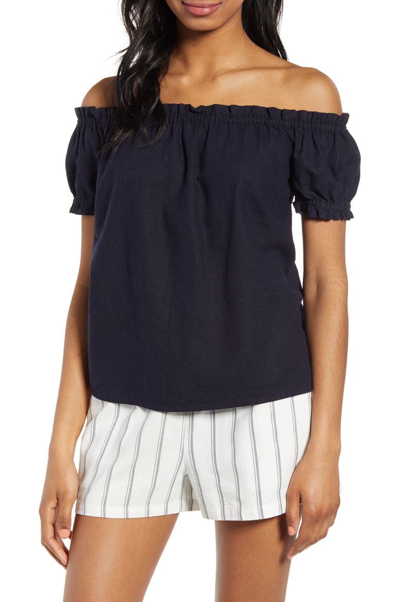 Vmanna Milo Off the Shoulder Top, Main, color, NIGHT SKY
