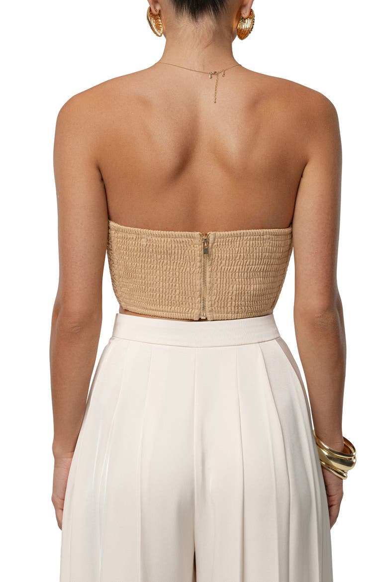 Sail Away Plunge Bustier Crop Top, Alternate, color, BEIGE
