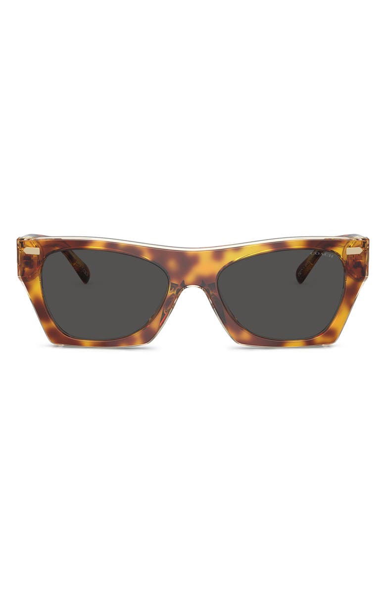 COACH 52mm Square Sunglasses, Main, color, Tortoise