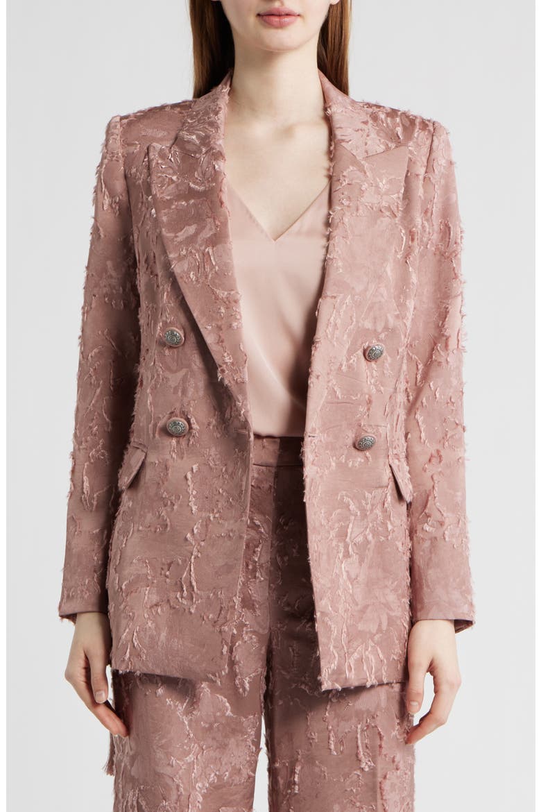 Nia Floral Jacquard Belted Jacket, Alternate, color, ASH ROSE