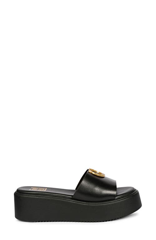 Saint G Senna Platform Wedge Slide Sandal In Black