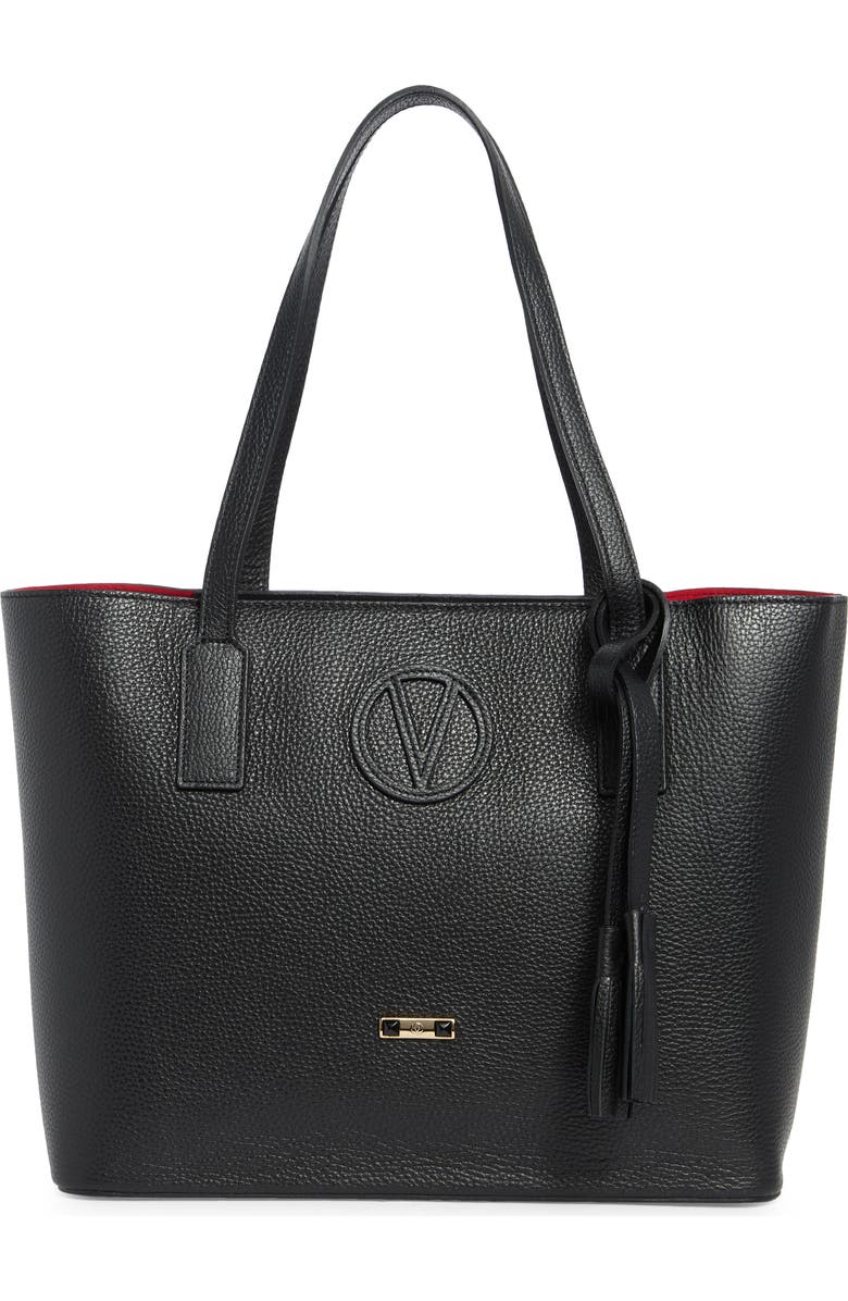 VALENTINO BY MARIO VALENTINO Soho Medallion Leather Tote, Main, color, Black