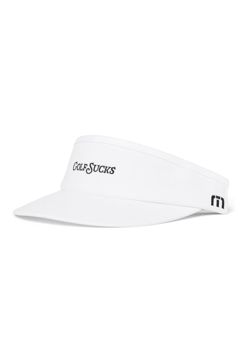 Golf Sucks Adjustable Visor, Main, color, WHITE