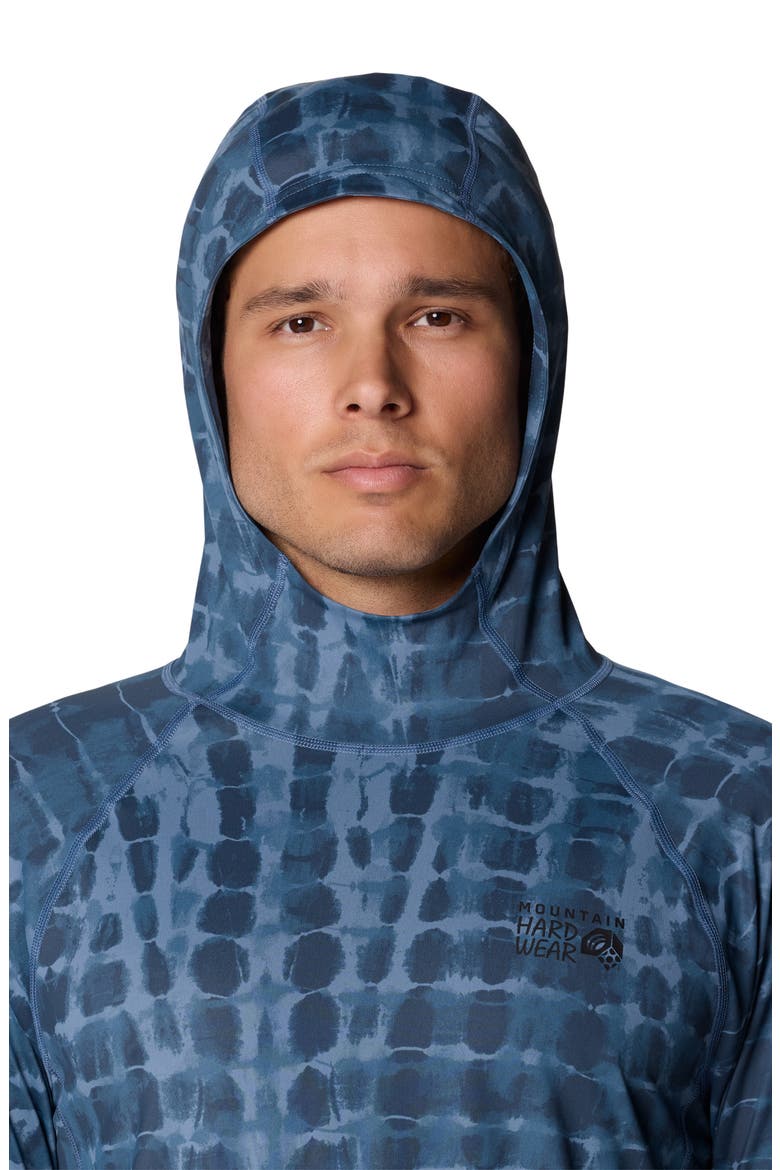Crater Lake Long Sleeve Hoodie, Alternate, color, ADRIATIC BLUE PRISMATIC PRINT