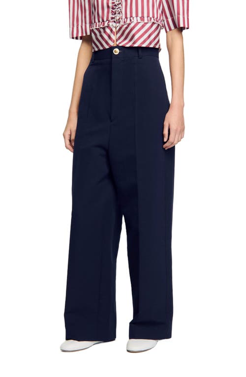 Sandro Suit Trousers In Navy Blue