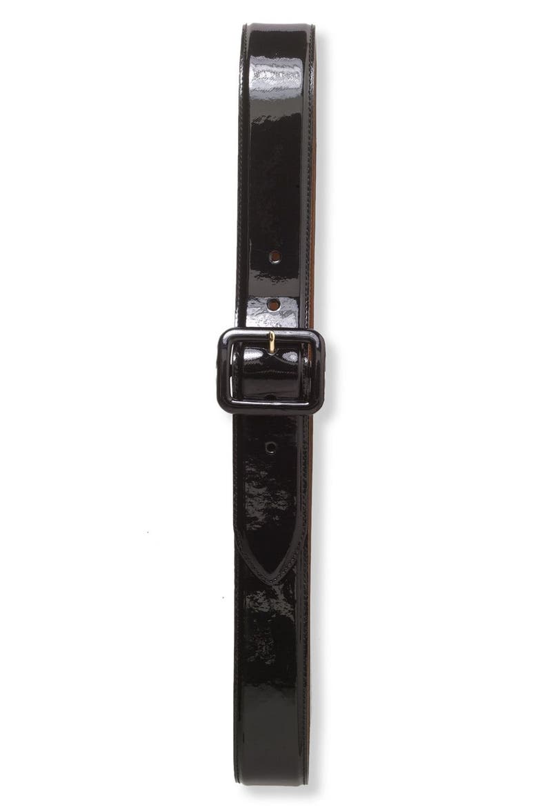 Lauren by Ralph Lauren Patent Leather Belt, Main, color, BLACK