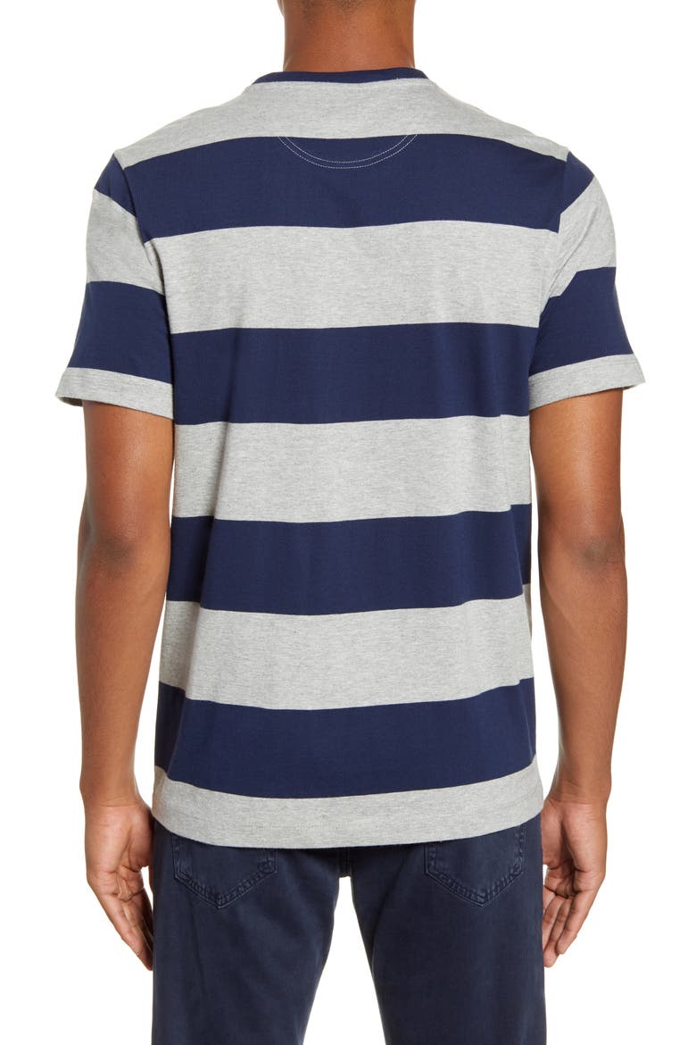 Stripe Pocket Slim Fit T-Shirt, Alternate, color, GREY HEATHER NAVY STRIPE
