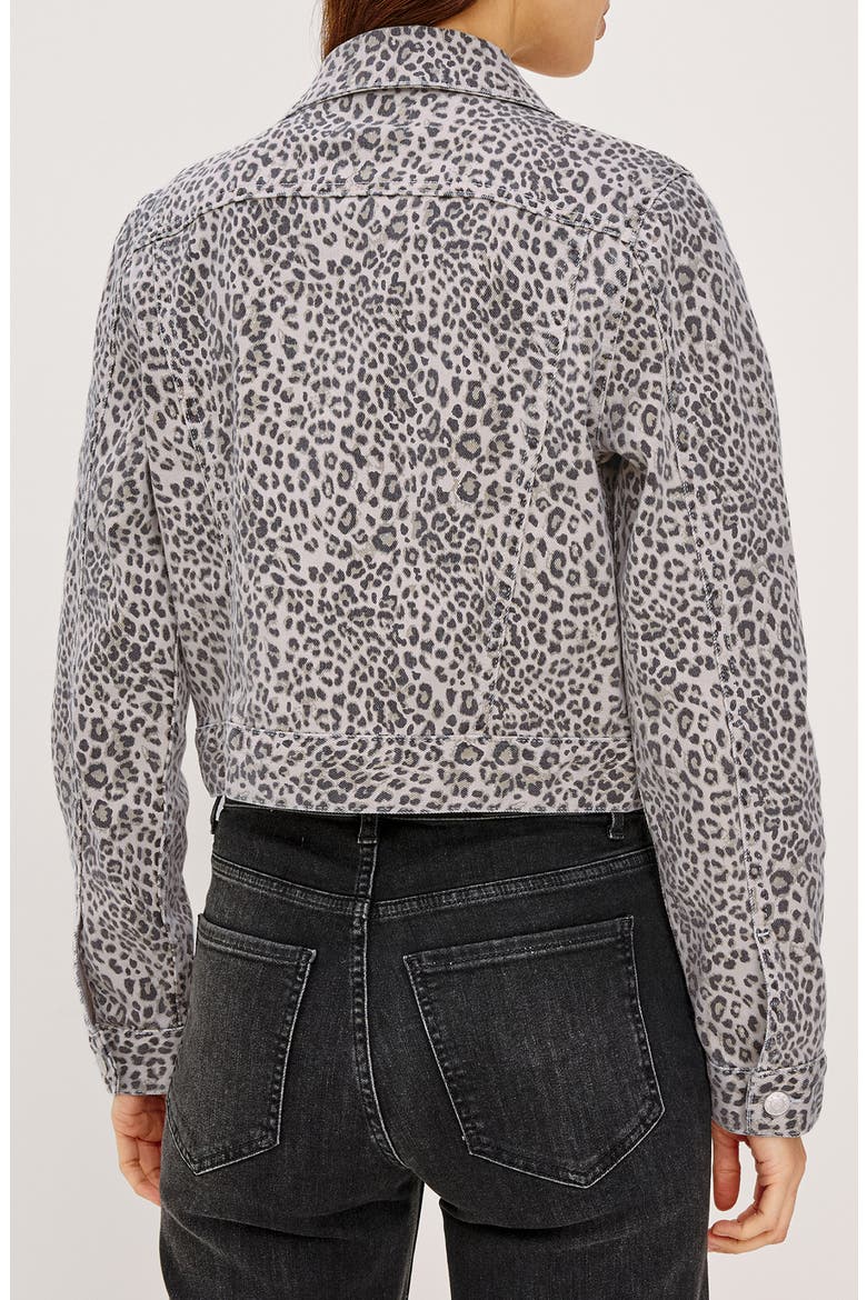 Brea Cheetah Print Denim Jacket, Alternate, color, ECRU CHEETAH