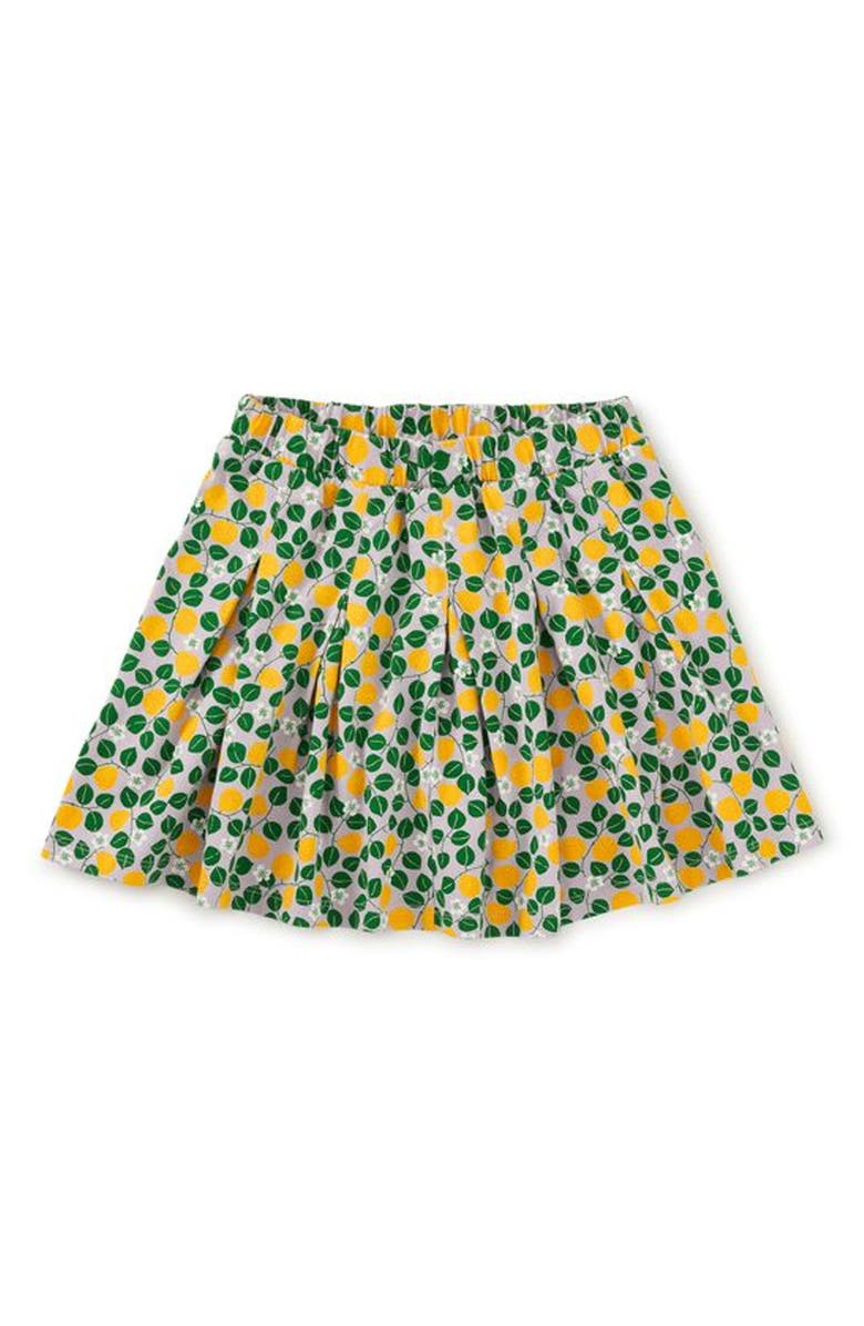 Tea Collection Pleated Jersey Skirt, Main, color, Asian Pear & Blossoms