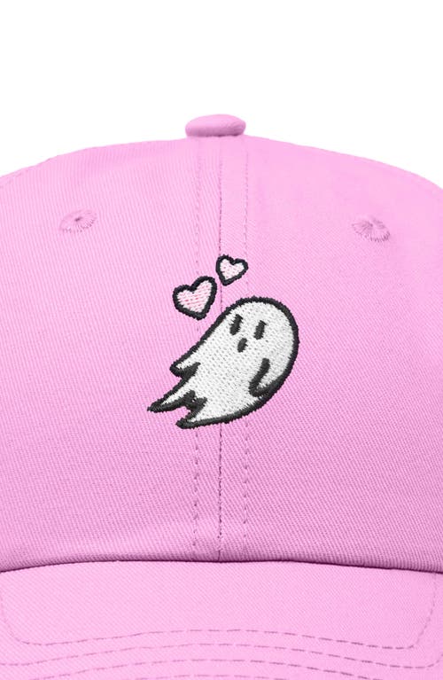 Dalix Heartly Ghost Embroidered Cap In Light Pink