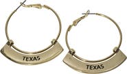 EMERSON STREET Texas Longhorns Weller Gold Hoop Earrings