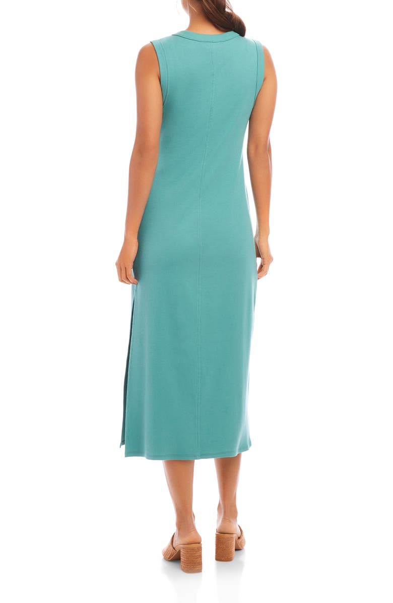 Karen Kane Sleeveless Rib Midi Dress, Alternate, color, Aqua