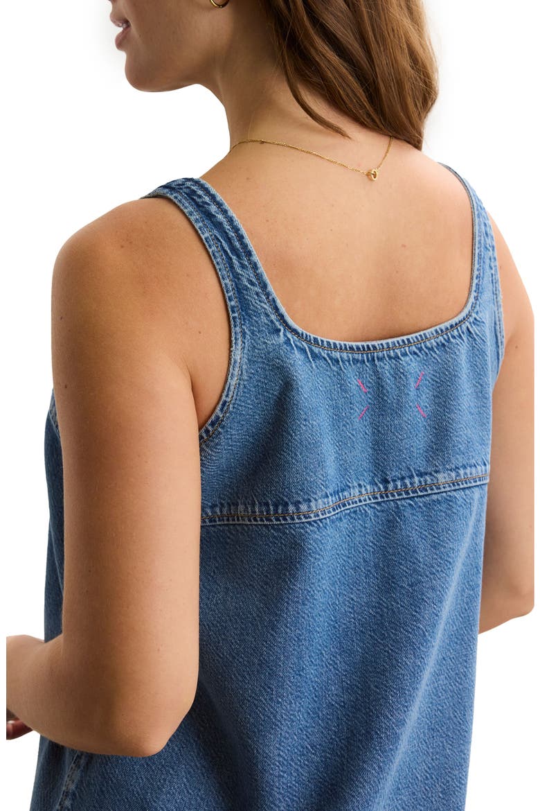 The Kiley Denim Mini Maternity Dress, Alternate, color, Vintage Dream Blue