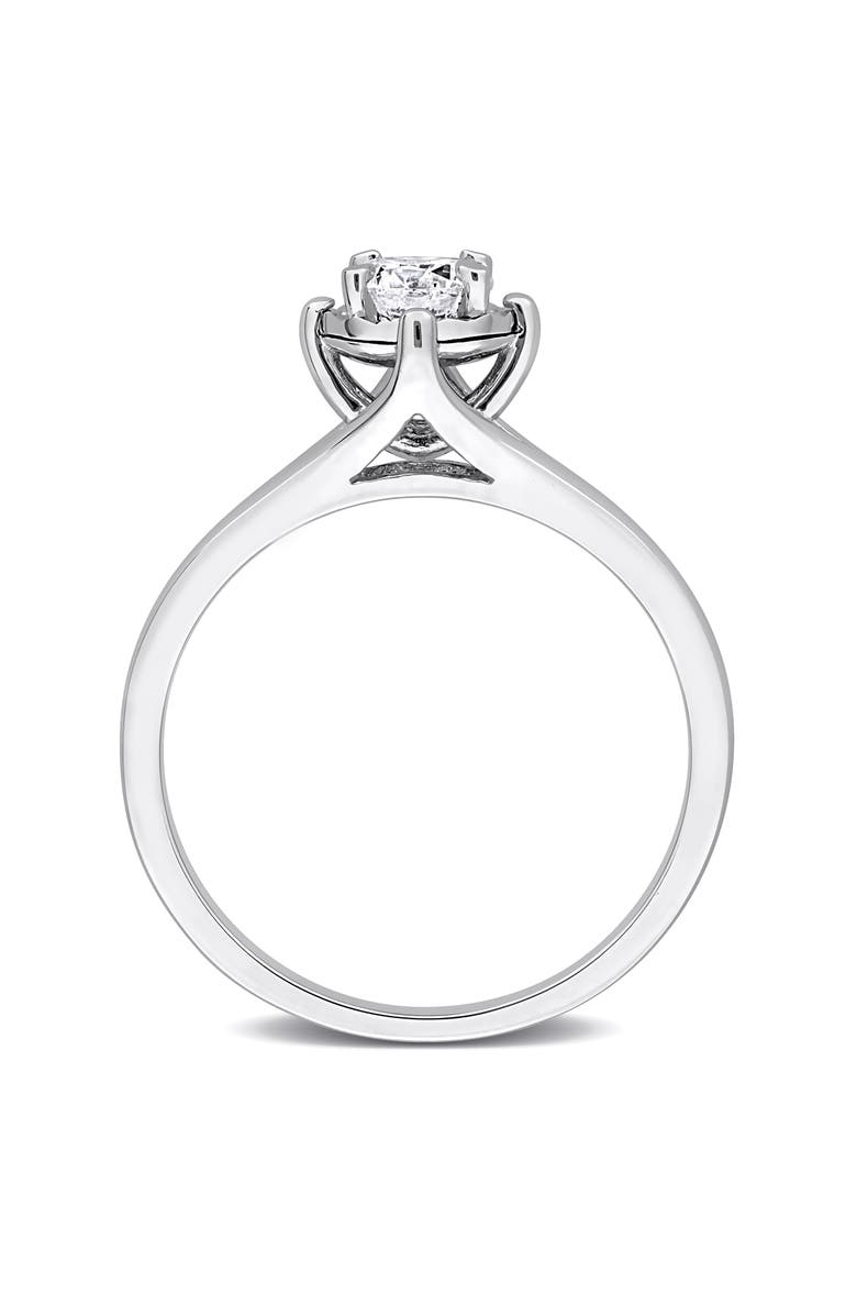 Created Forever Round Lab Grown Diamond Solitaire Ring, Alternate, color, Silver