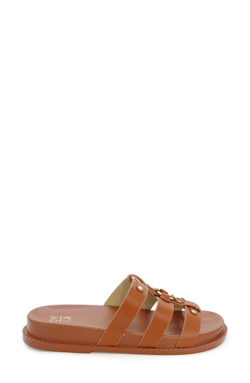 Yoki Nicole Stud Slide Sandal In Tan