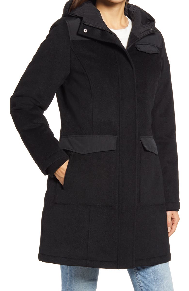 Pendleton Taos Wool Blend Down Filled Genuine Raccoon Fur Trim Parka, Alternate, color,