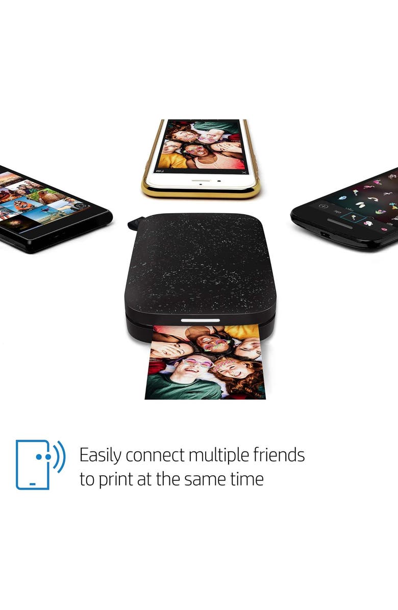 HP Sprocket 2x3" Photo Printer + Paper, Alternate, color, Black
