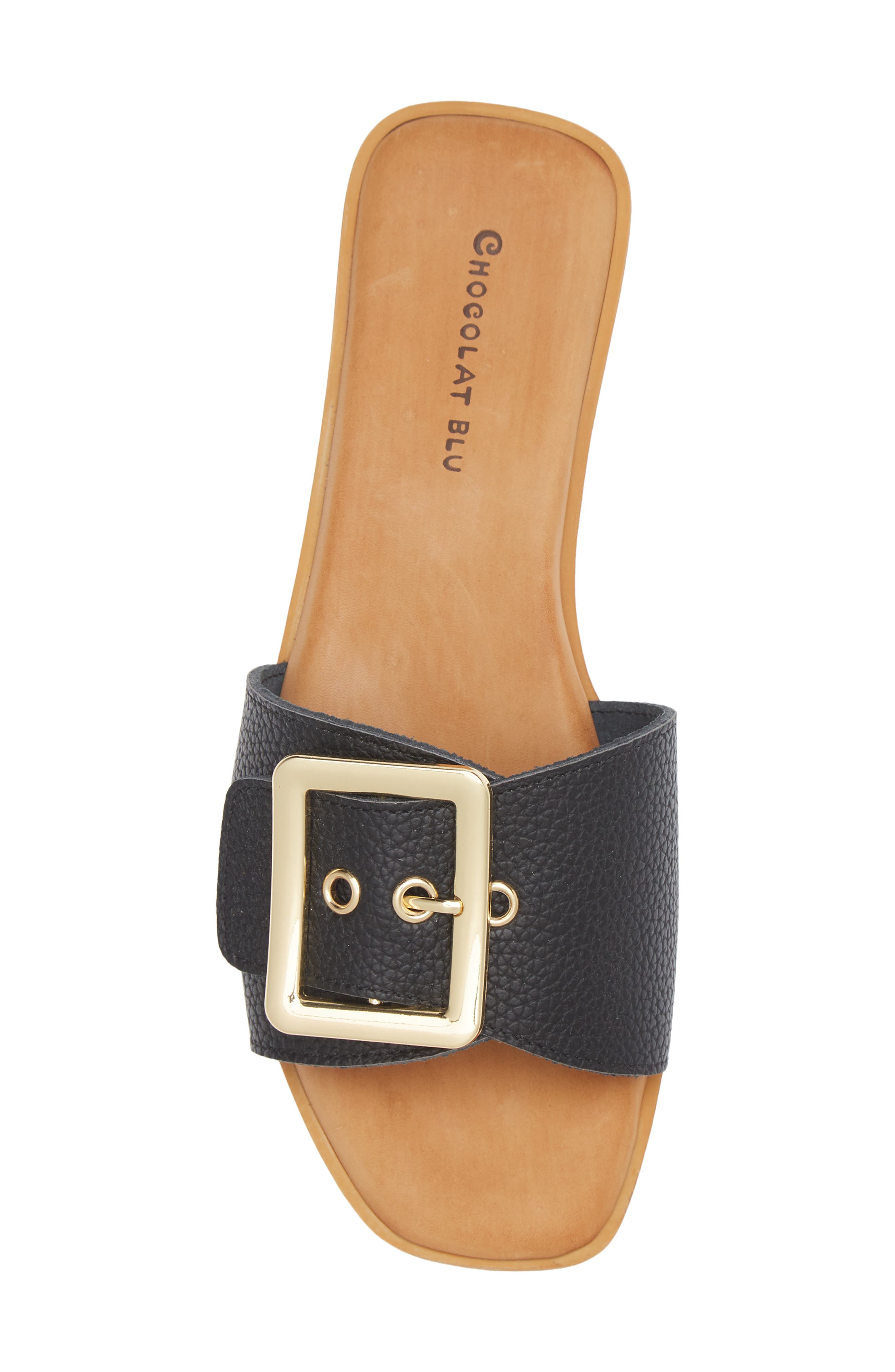 Chocolat Blu Bari Slide Sandal, Alternate, color, Black Leather