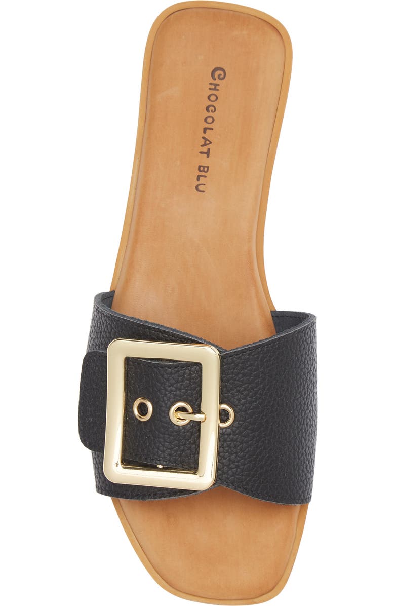 Chocolat Blu Bari Slide Sandal, Alternate, color, Black Leather