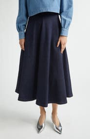 Altuzarra Varda Stretch Denim A-Line Skirt