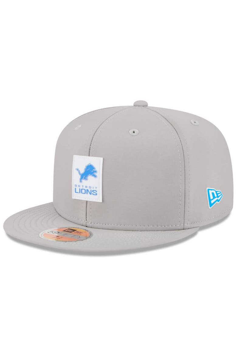 Men's New Era Gray Detroit Lions 2025 Sideline  59FIFTY Fitted Hat, Main, color, Gray