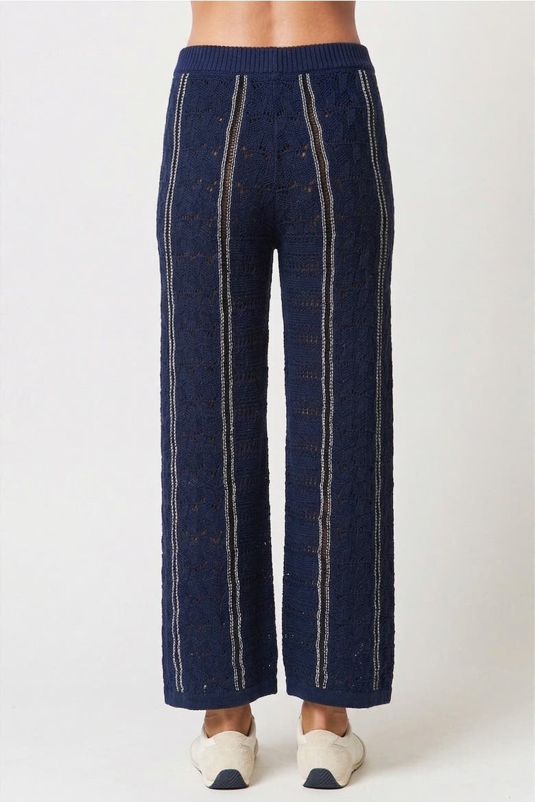 Amber Novelty Stitch Sweater Pant, Alternate, color, NAVY