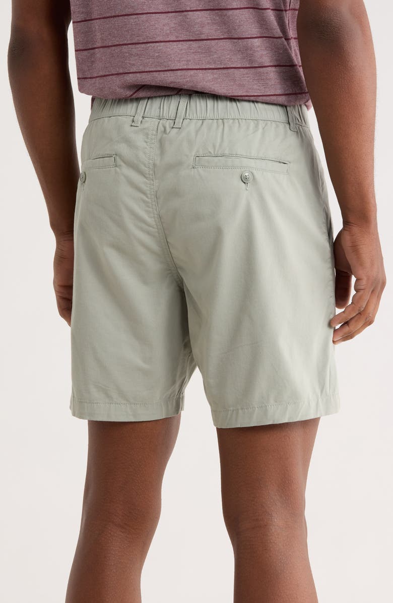 DENIM AND FLOWER Solid Stretch Cotton Shorts, Alternate, color, Light Green