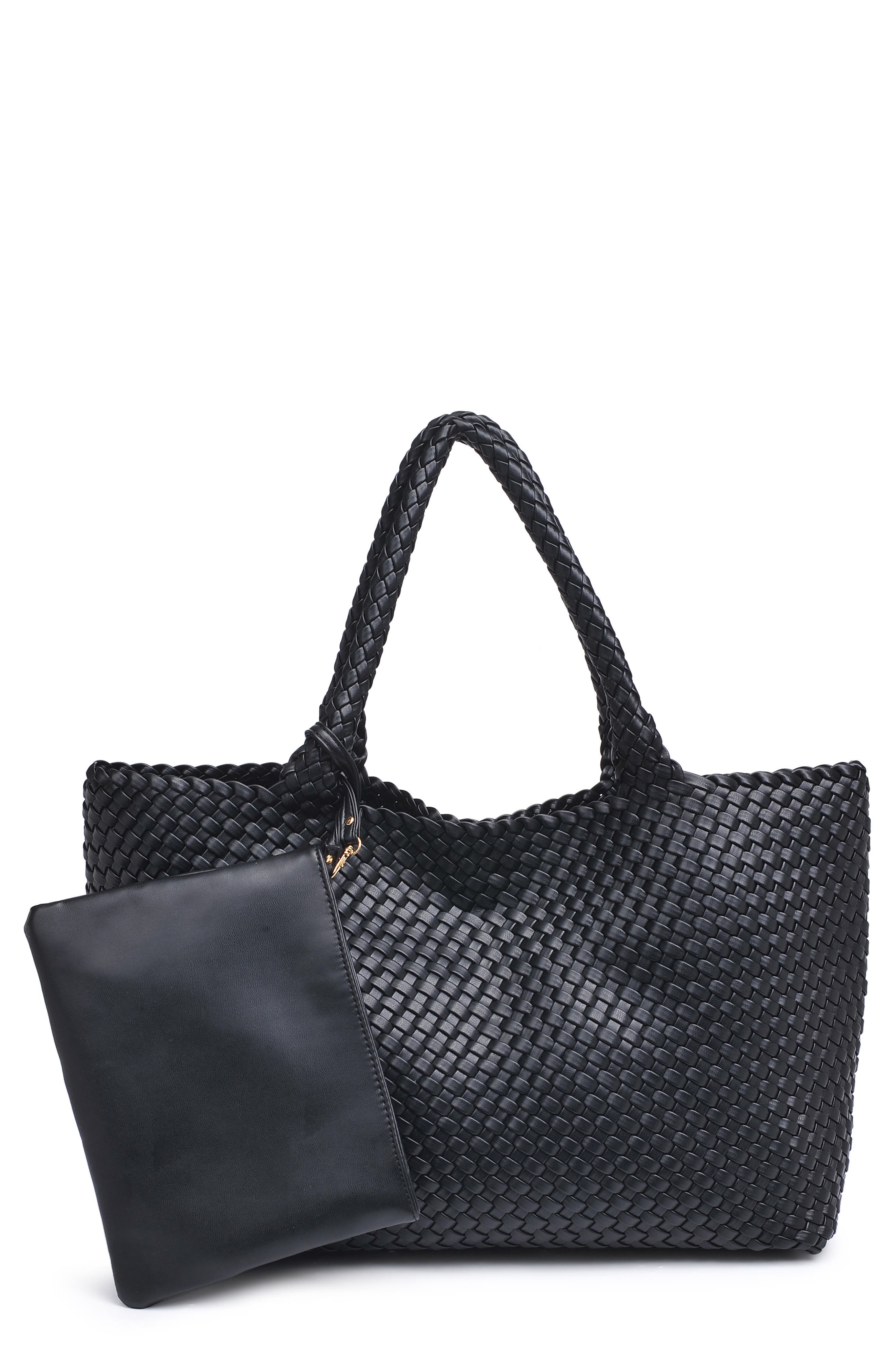 MODA LUXE Woven Unlined Tote Bag and Pouch