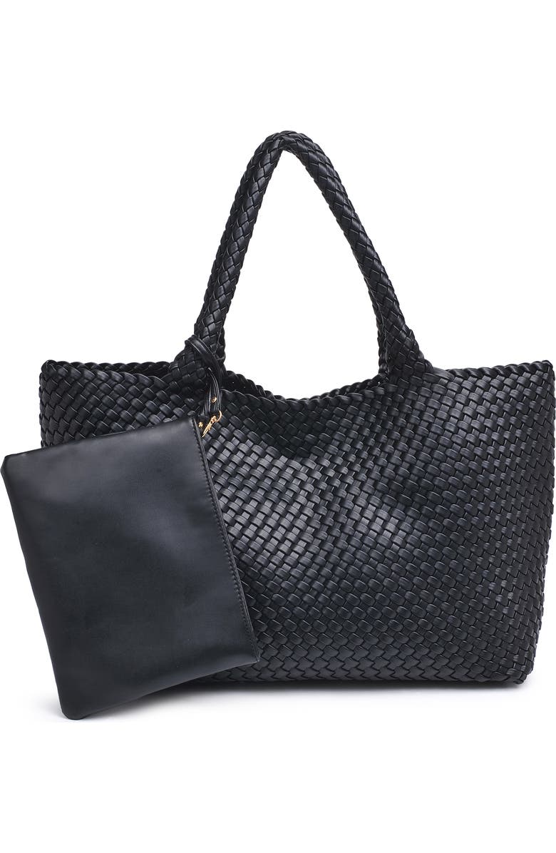 MODA LUXE Woven Unlined Tote Bag and Pouch, Main, color,