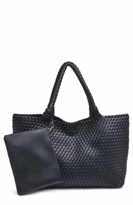 MODA LUXE Woven Unlined Tote Bag and Pouch