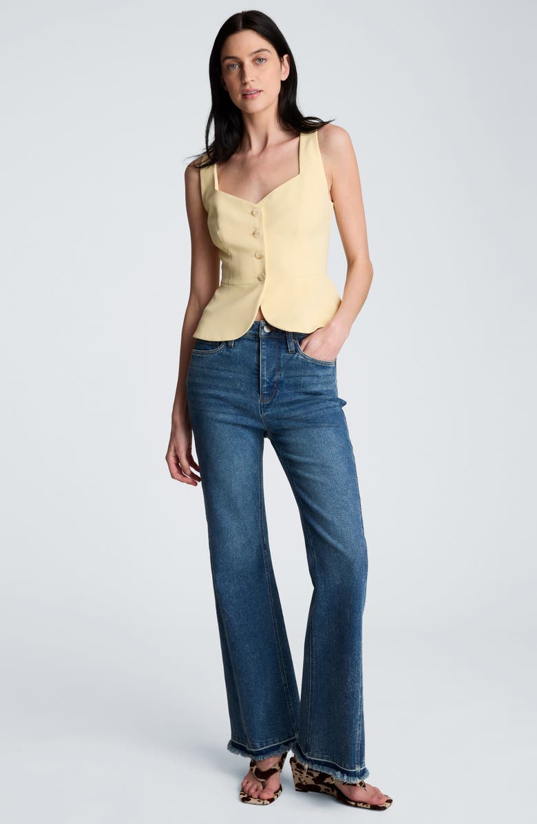 Kenneth Cole Curved Hem Peplum Vest, Alternate, color, Pastel Yellow