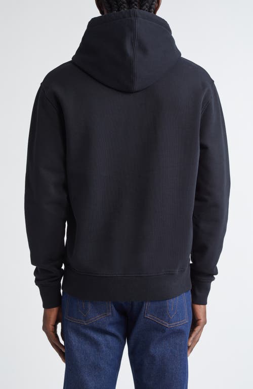 Ami Alexandre Mattiussi Cotton Hoodie With Drawstring Hood And Red Logo Embroidery In Black