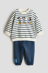 H&M 2-piece Printed Sweatshirt Set