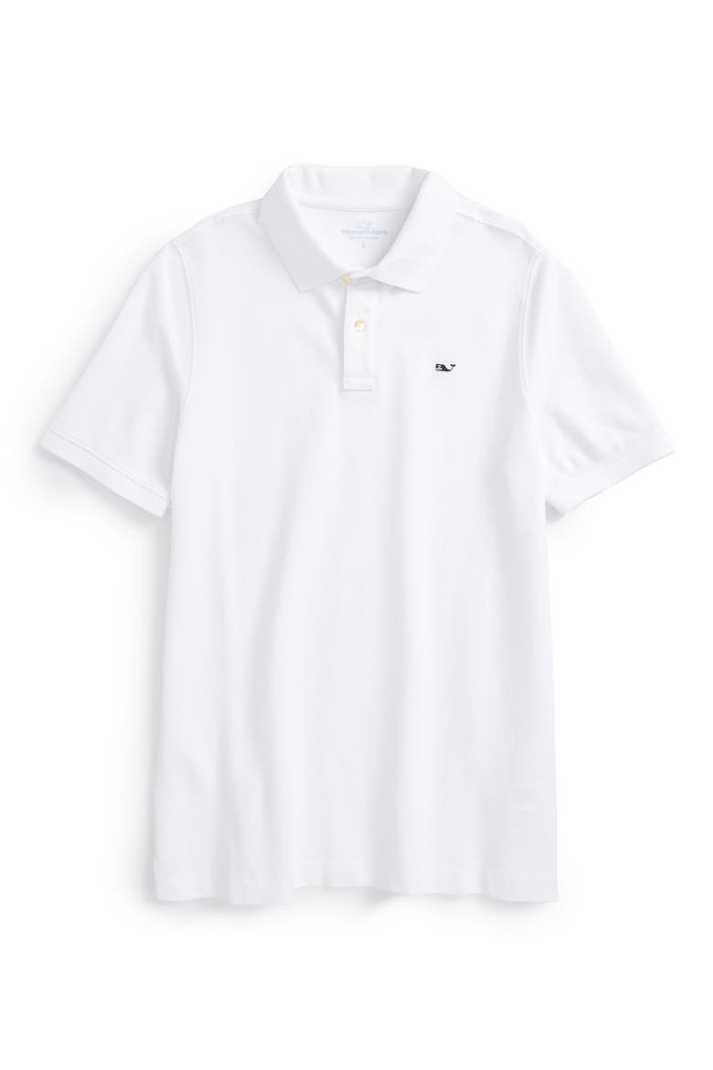 Kids' Classic Cotton Piqué Polo, Main, color, WHITE CAP