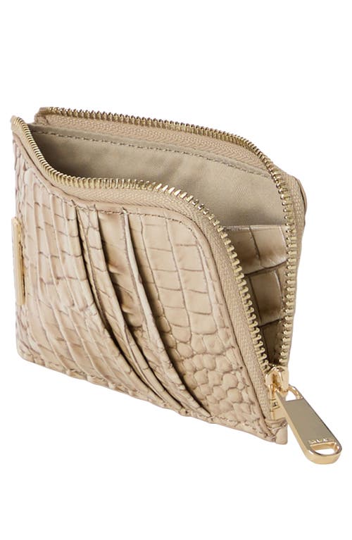 Brahmin Lennon Croc Embossed Leather Card Case In Wind Chime